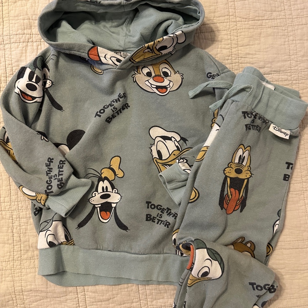 H&M Disney Character Hoodie and Jogger Set 3/4T